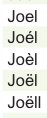 Spelling Joel